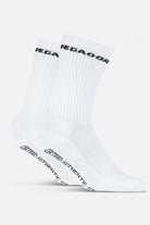 Pegador Certified Side Logo Socks White Black Seitenansicht aus der Never Too Late Kollektion für Herren
