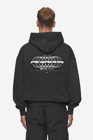 Pegador Lance Oversized Hoodie Vintage Black Hauptansicht aus der Most Alive Kollektion für Herren