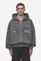 Pegador Hogan Boxy Sweat Jacket Washed Anthracite Hauptansicht aus der Most Alive Kollektion für Herren